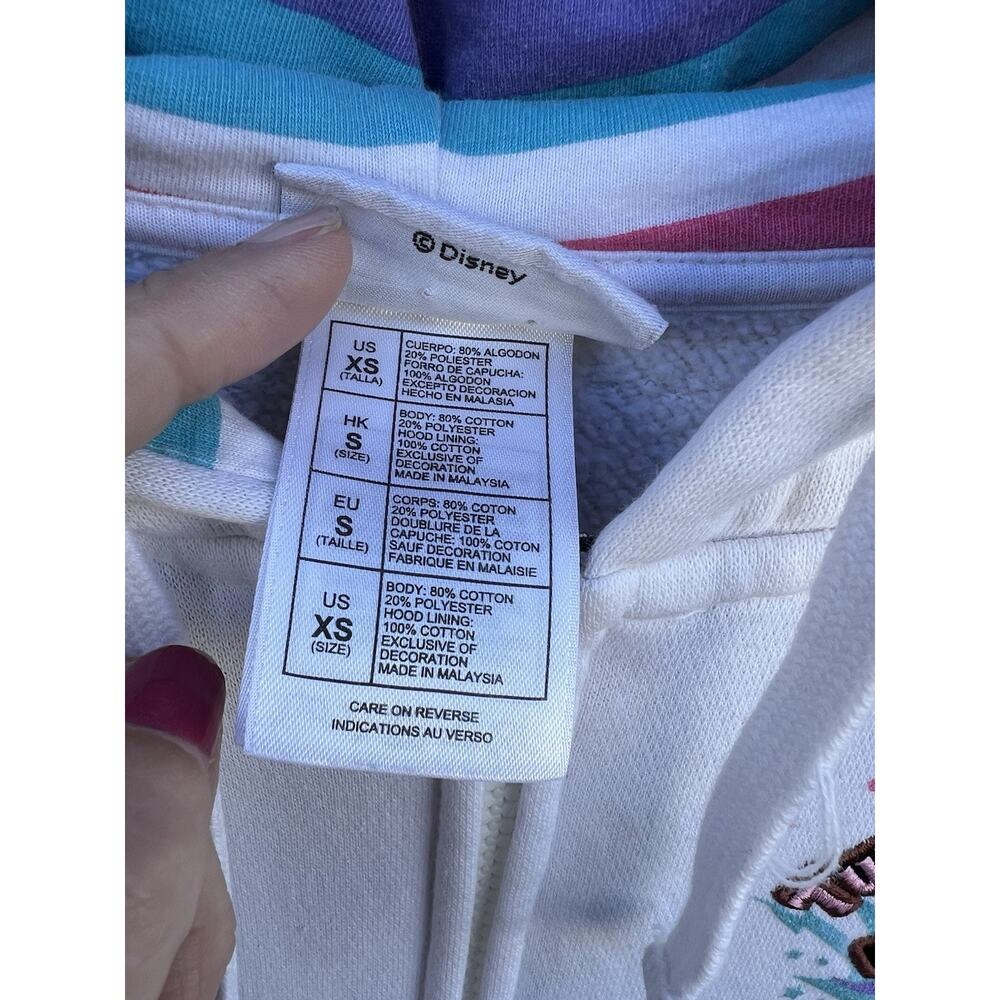 Disney Parks Jacket Woman’s XS  Disney Parks Mickey White Hoodie 2013 Full Zip - Picture 7 of 13